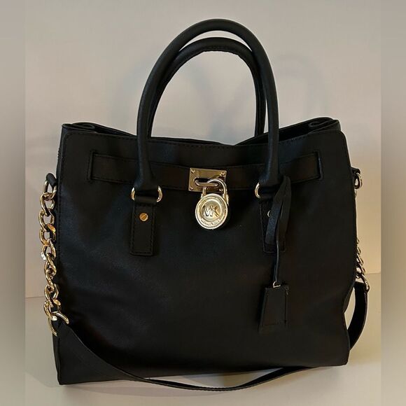 Michael Kors Black Hamilton bag lock and key should bag - Picture 2 of 9